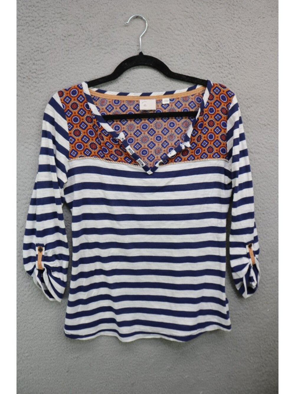 Postmark Anthropologie Mixed Print Striped Small Tunic-Boho